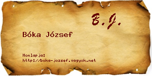 Bóka József névjegykártya