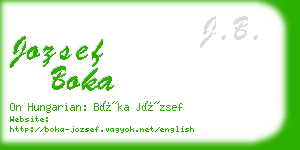 jozsef boka business card